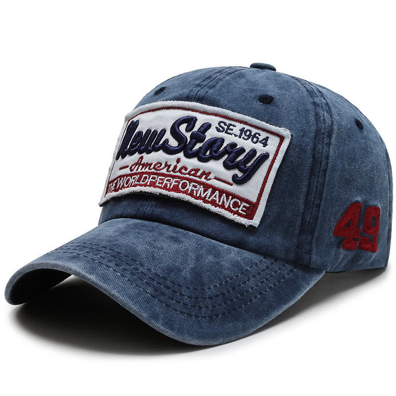 Casquette de baseball en coton lavé brodée New Story Patch - Bleu - Réglable (22''-23 5/8") - image 7