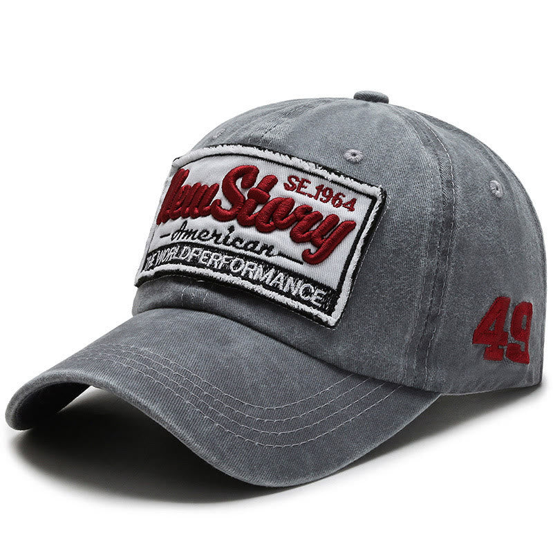 Casquette de baseball en coton lavé brodée New Story Patch - Gris - Réglable (22''-23 5/8") - image 5