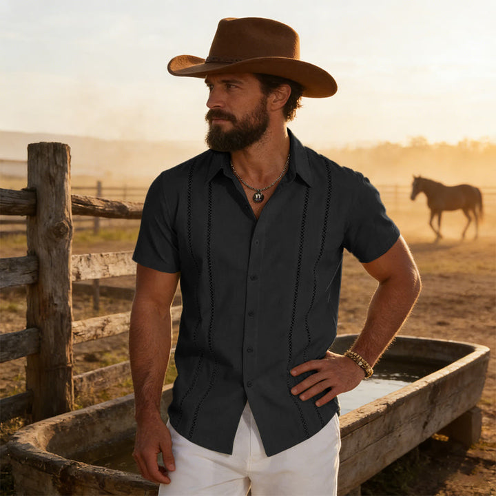 Chemise d'été décontractée pour homme à manches courtes imprimée en 3D - Noir - 6XL - image 9