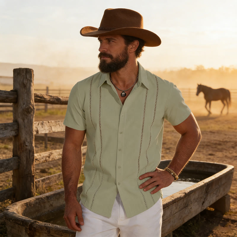 Chemise d'été décontractée pour homme à manches courtes imprimée en 3D - Vert - 6XL - image 8