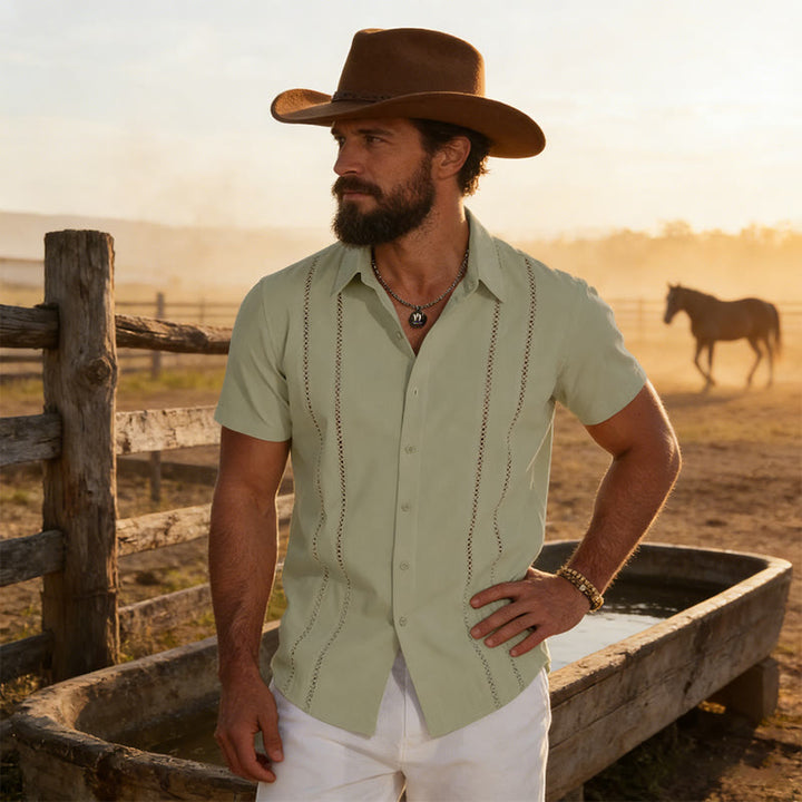 Chemise d'été décontractée pour homme à manches courtes imprimée en 3D - Vert - 6XL - image 8