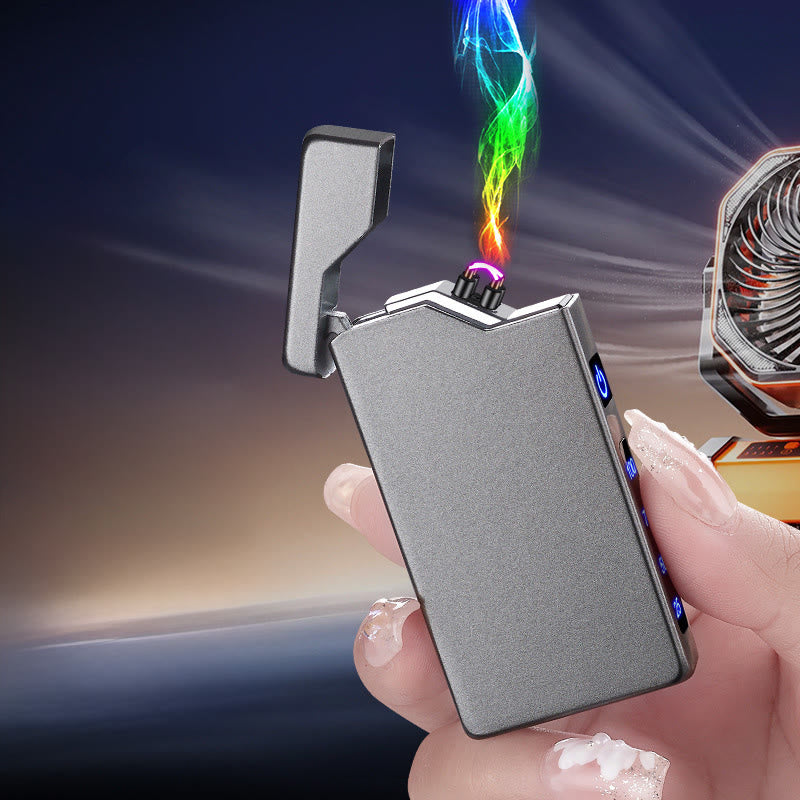 Briquet de charge à double arc métallique avec affichage LED et indicateur de puissance - image 1