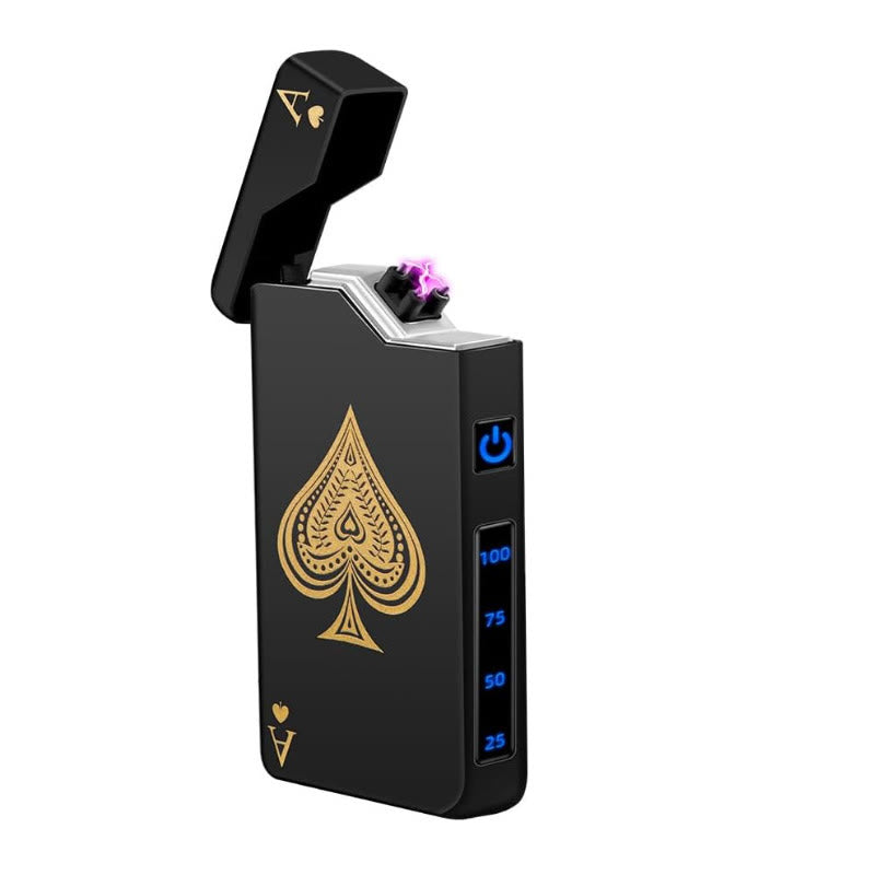 Briquet de charge à double arc métallique avec affichage LED et indicateur de puissance - Noir - image 4