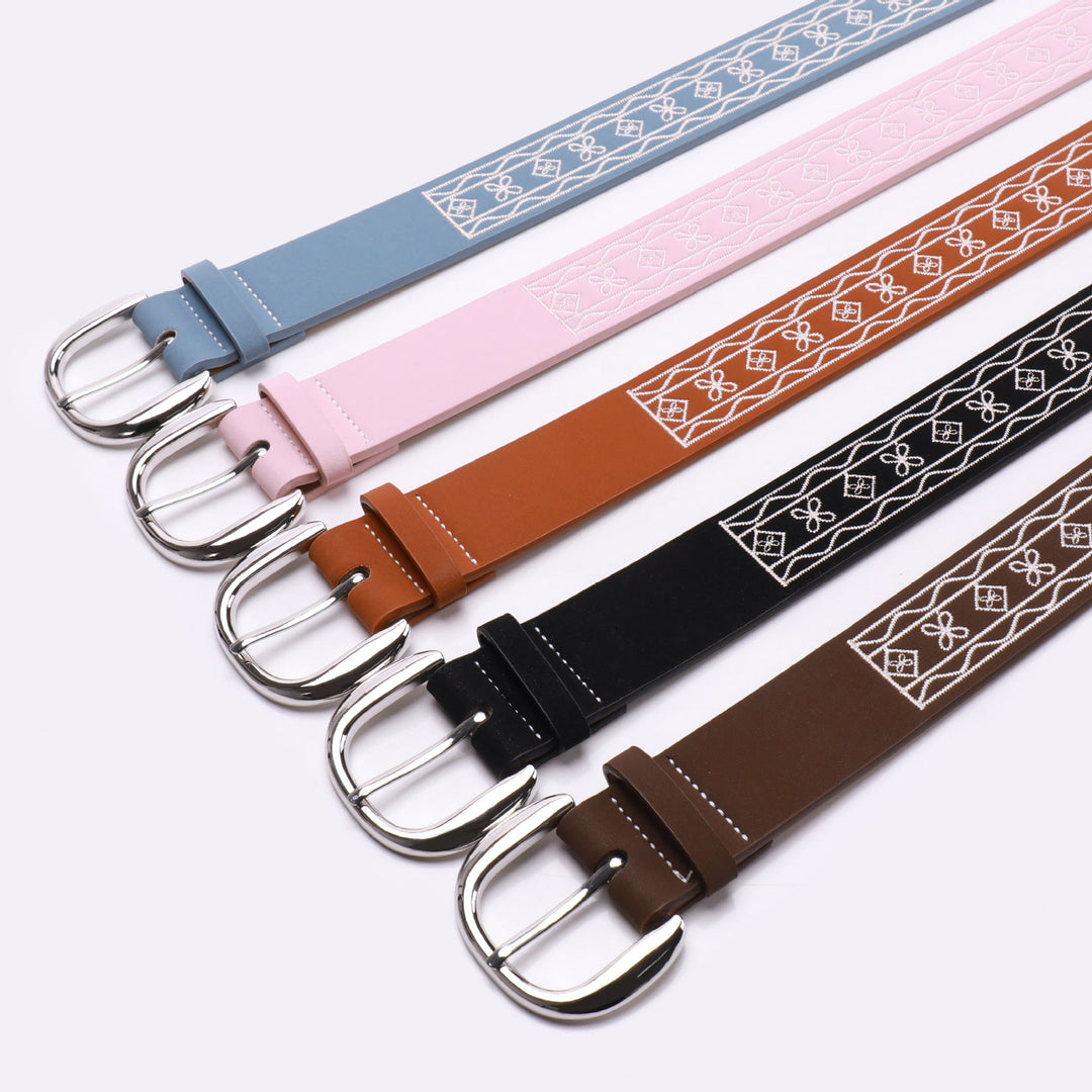 Ceinture rétro en cuir brodé à motif Far West - image 5
