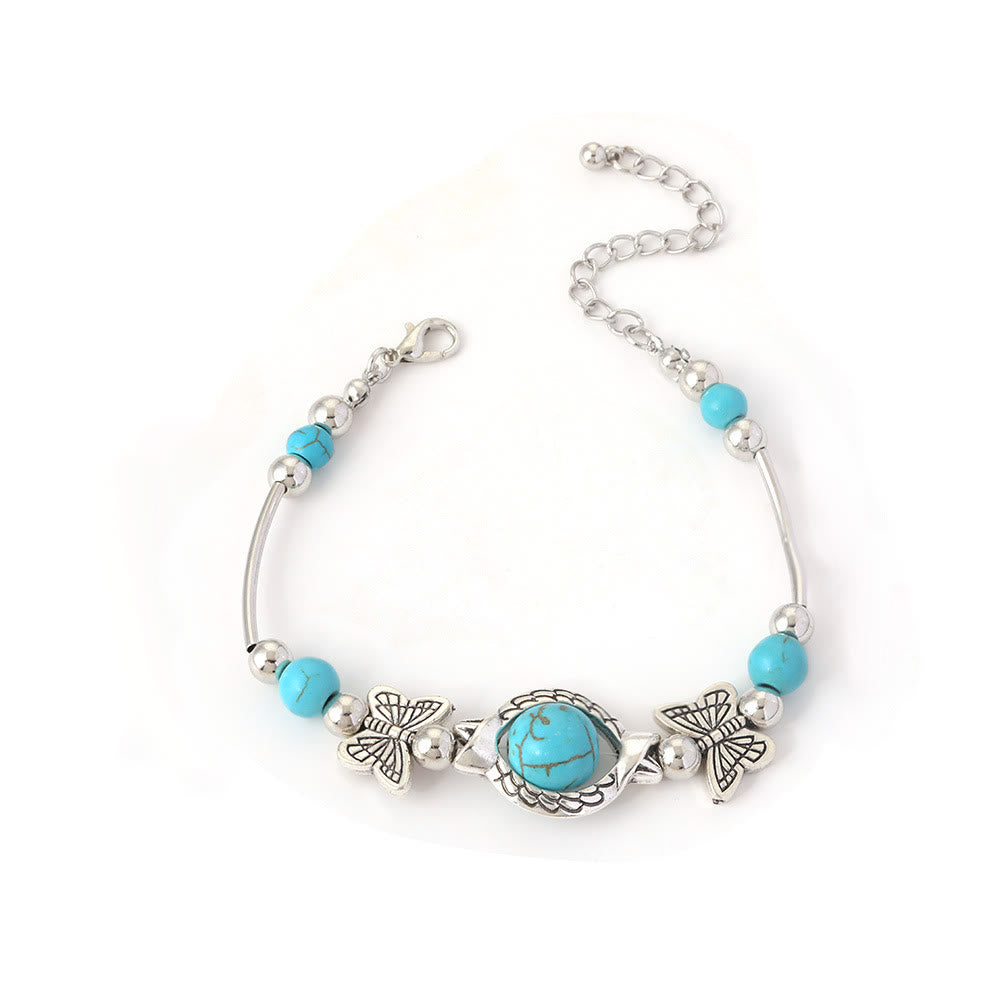 Bracelet papillon turquoise style bohème western - Charmes de l'Ouest - image 0