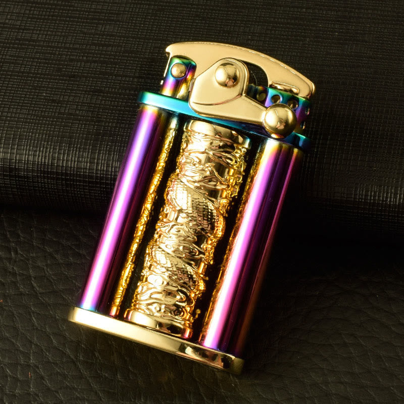 Briquet pilier Dragon doré en métal à motif floral, créatif et roulant - Style n° 4 - image 5