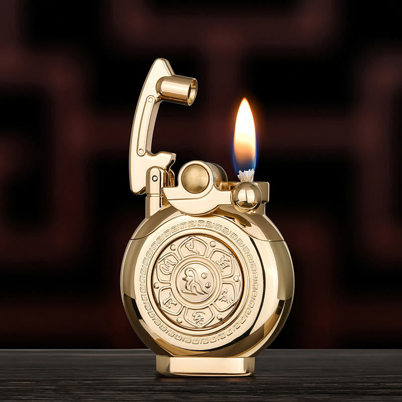 Briquet à pétrole à allumage par bascule à six caractères Mantra - Doré - image 0