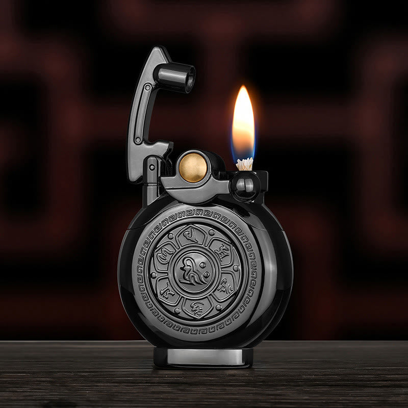 Briquet à pétrole à allumage par bascule à six caractères Mantra - Noir - image 3