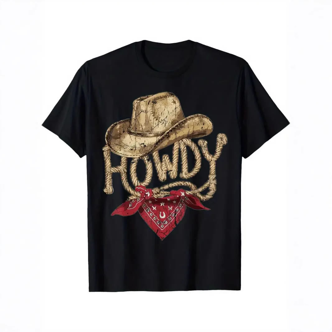 T-shirt imprimé style western vintage pour homme « Howdy cowboy » - image 1