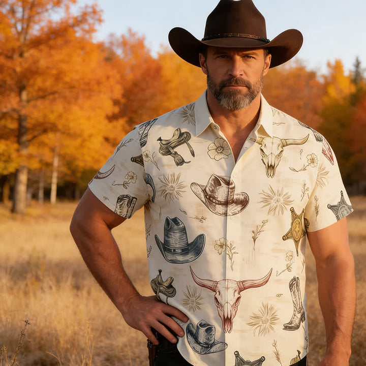 Chemise pour homme à imprimé western, ranch et Far West - image 4