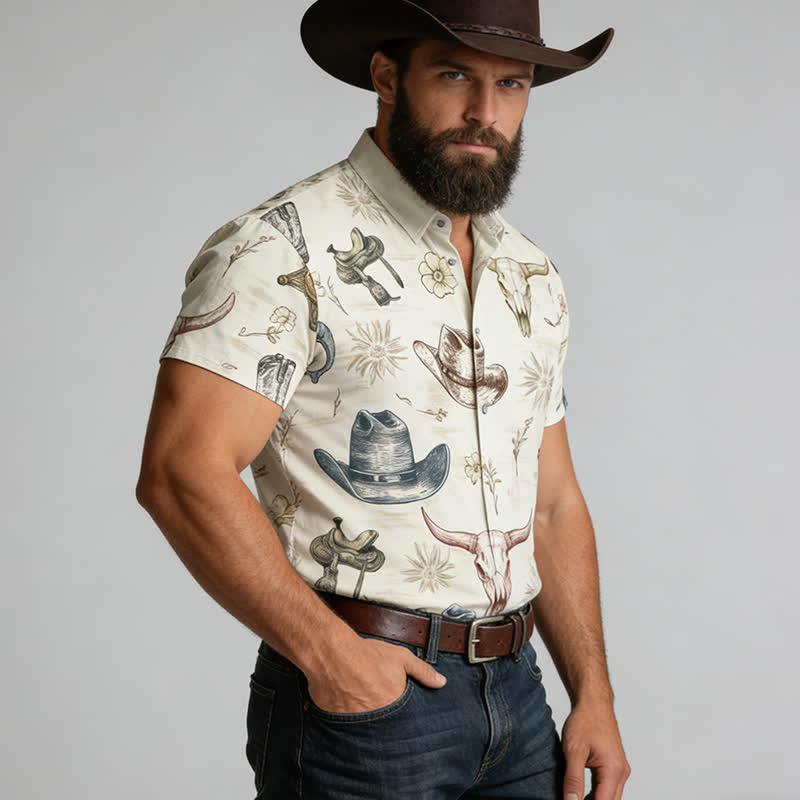Chemise pour homme à imprimé western, ranch et Far West - image 3