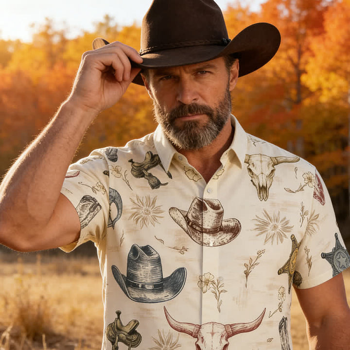 Chemise pour homme à imprimé western, ranch et Far West - image 5