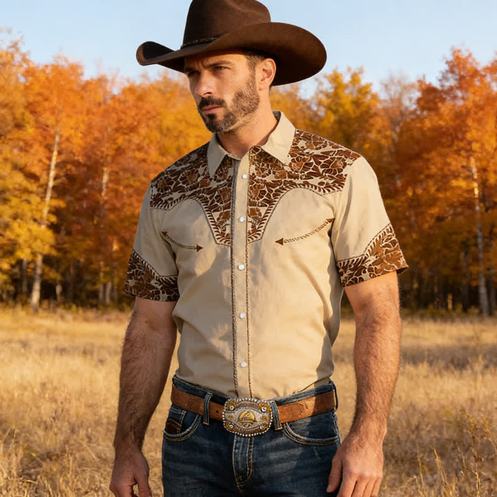 Chemise western polyvalente pour homme, à imprimé floral 3D - image 4