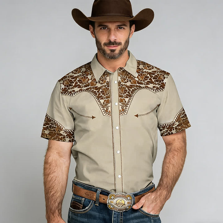 Chemise western polyvalente pour homme, à imprimé floral 3D - image 2