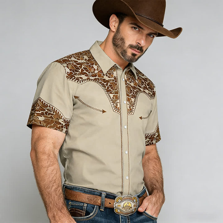Chemise western polyvalente pour homme, à imprimé floral 3D - image 1