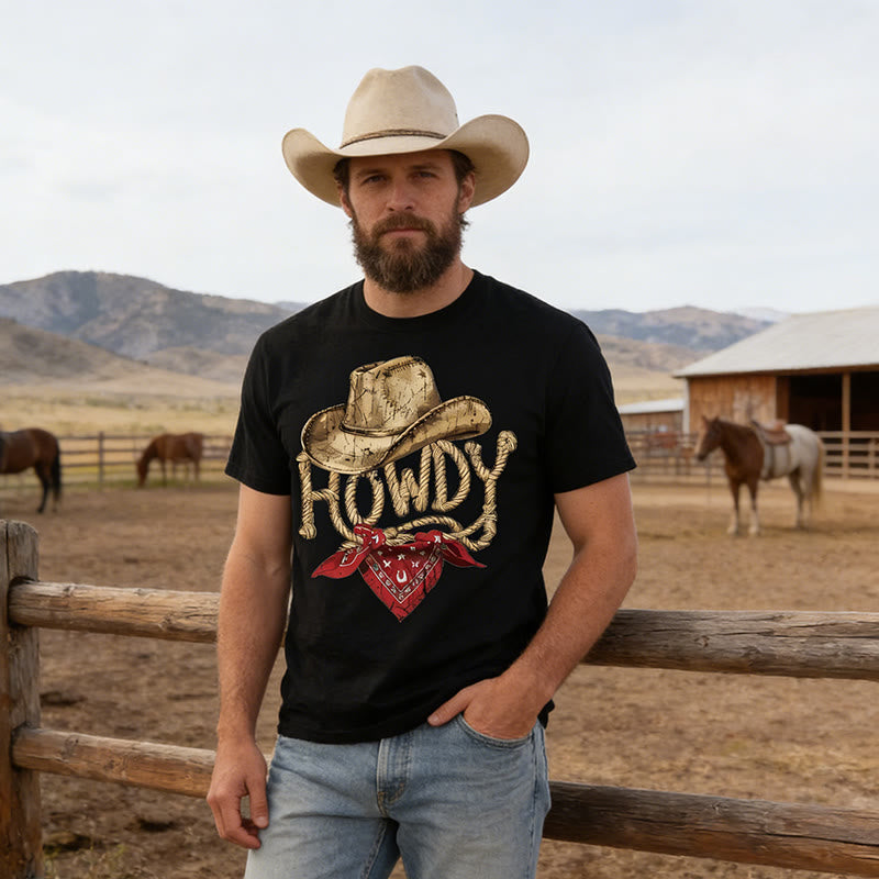 T-shirt imprimé style western vintage pour homme « Howdy cowboy » - image 2