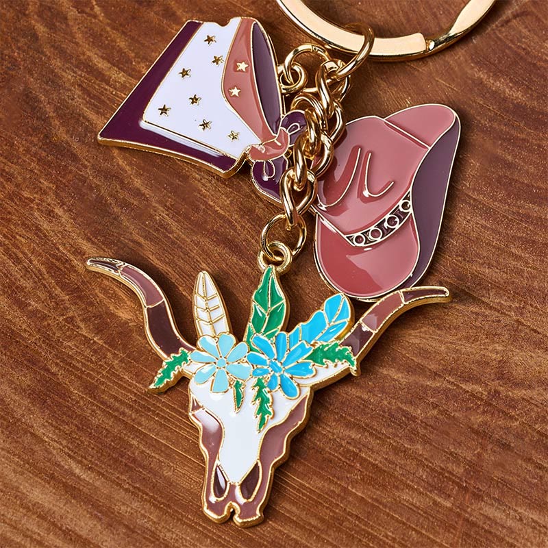 Porte-clés couteau pliant pendentif Western Flower Bullhead à plusieurs éléments - image 4
