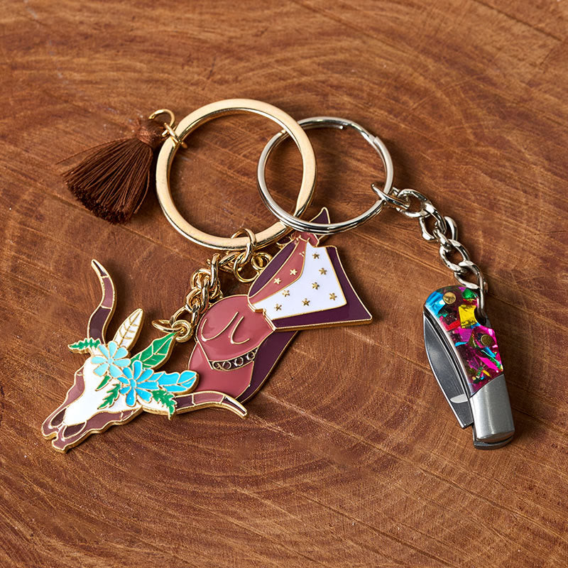 Porte-clés couteau pliant pendentif Western Flower Bullhead à plusieurs éléments - image 2
