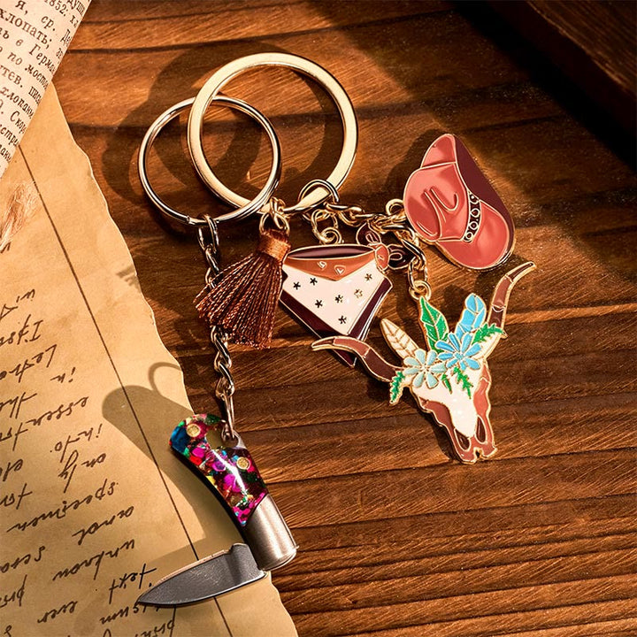 Porte-clés couteau pliant pendentif Western Flower Bullhead à plusieurs éléments - image 1