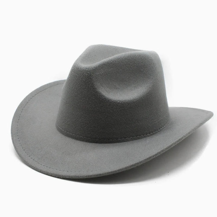 Chapeau de cowboy uni style western pour adultes et enfants - Adulte - Gris - L(23 5/8") - image 4