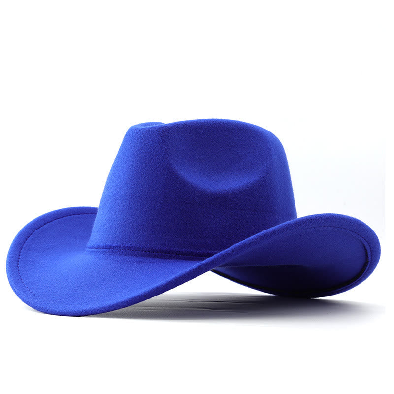 Chapeau de cowboy uni style western pour adultes et enfants - Adulte - Bleu royal - L(23 5/8") - image 9