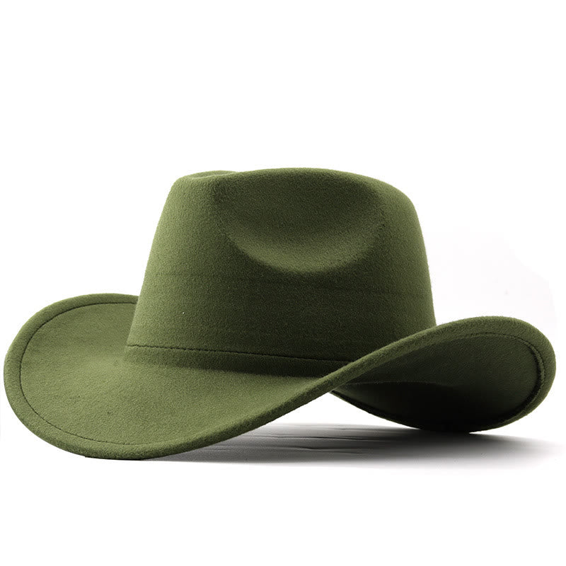 Chapeau de cowboy uni style western pour adultes et enfants - Adulte - Vert armée - L(23 5/8") - image 10