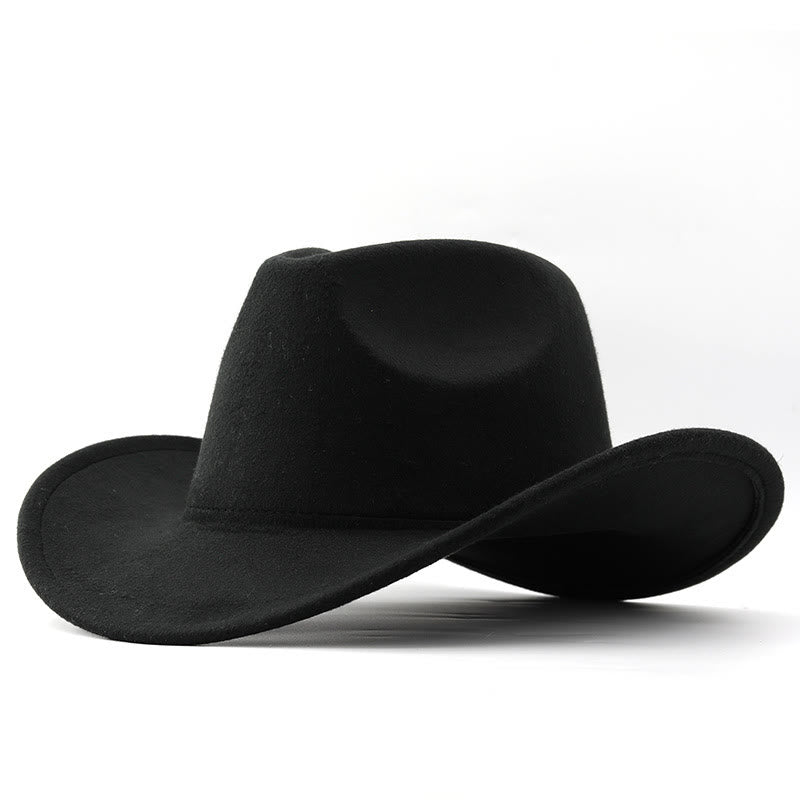 Chapeau de cowboy uni style western pour adultes et enfants - Adulte - Noir - L(23 5/8") - image 5