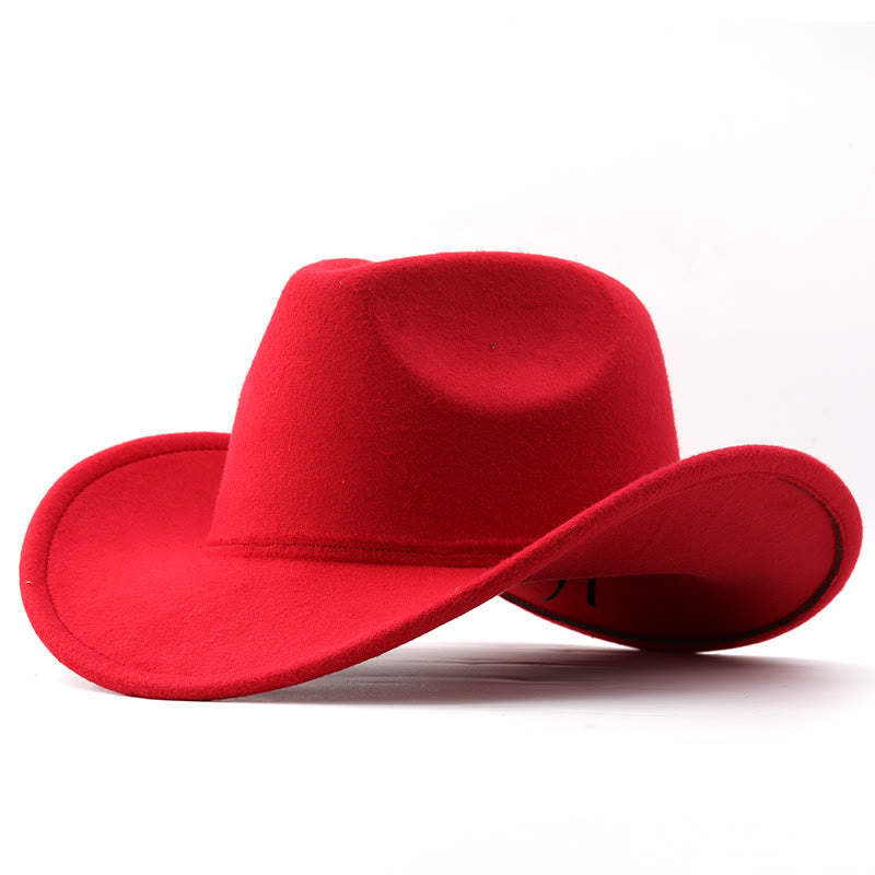 Chapeau de cowboy uni style western pour adultes et enfants - Adulte - Rouge - L(23 5/8") - image 8