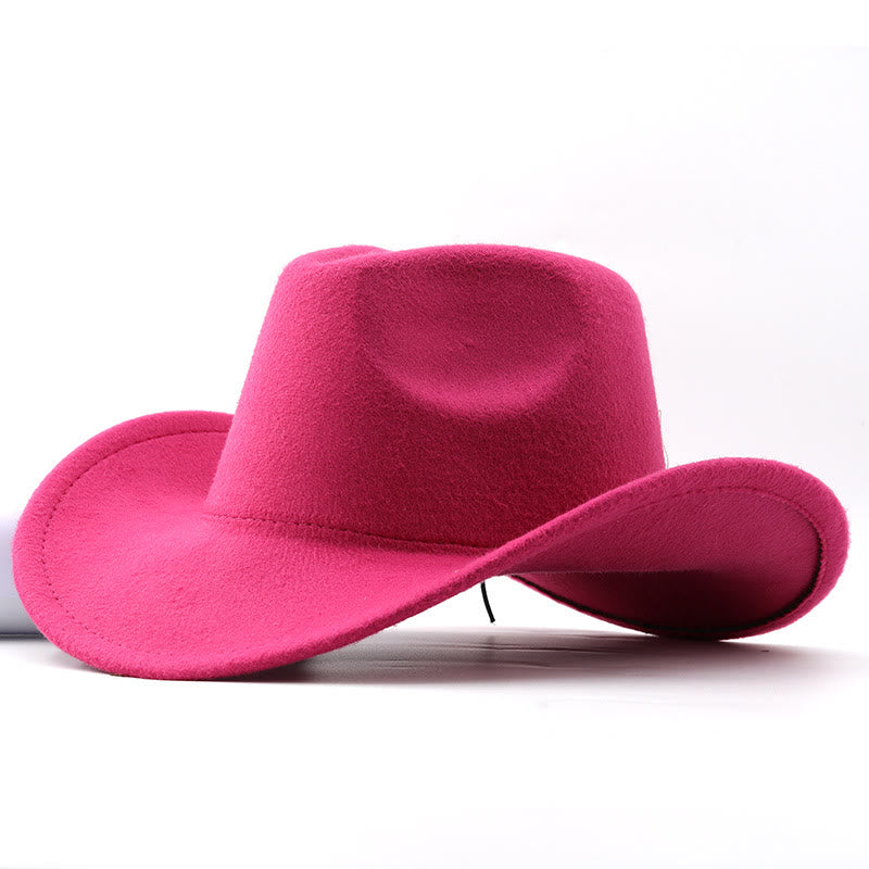 Chapeau de cowboy uni style western pour adultes et enfants - Adulte - Rose - L(23 5/8") - image 11