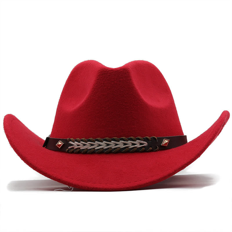 Chapeau de cowboy western en laine à large ceinture pour couple - image 9