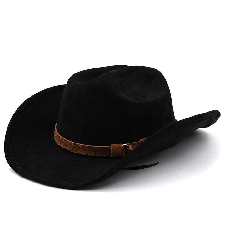 Chapeau de cowboy western vintage en daim à bord incurvé - Noir - M (22"-22 7/8") - image 6