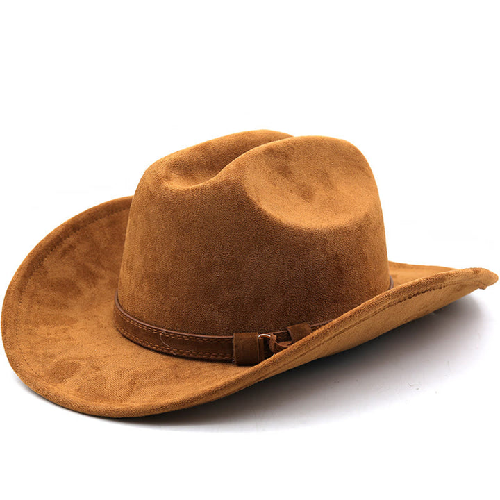 Chapeau de cowboy western vintage en daim à bord incurvé - Kaki - M (22"-22 7/8") - image 0