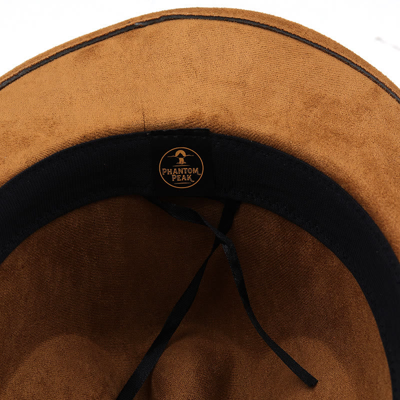 Chapeau de cowboy western vintage en daim à bord incurvé - image 3