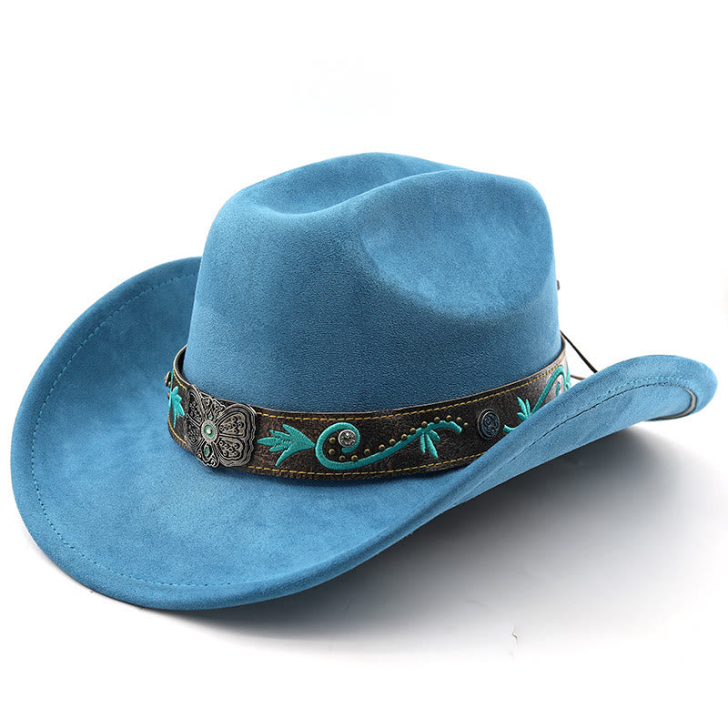 Chapeau de cowboy western vintage à large bord pour l'été - Lac Bleu - M (22"-22 7/8") - image 2