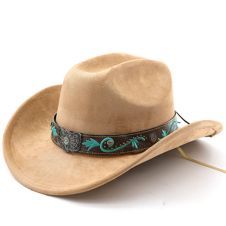 Chapeau de cowboy western vintage à large bord pour l'été - Kaki - M (22"-22 7/8") - image 20