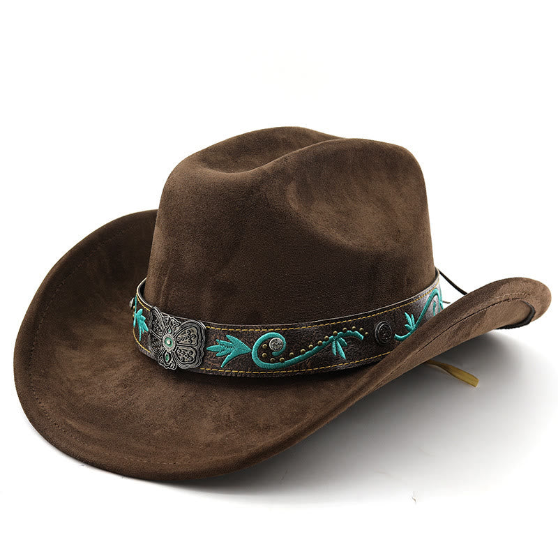 Chapeau de cowboy western vintage à large bord pour l'été - Café - M (22"-22 7/8") - image 15