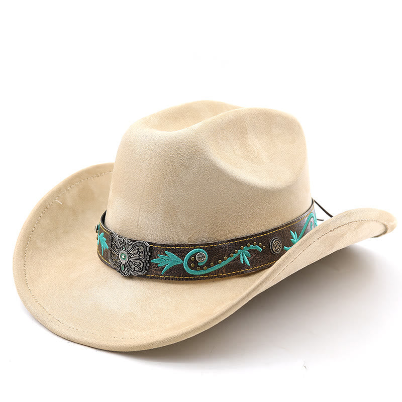 Chapeau de cowboy western vintage à large bord pour l'été - Chameau - M (22"-22 7/8") - image 3