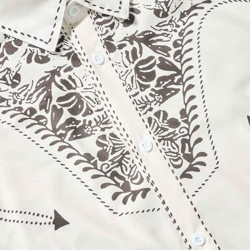 Chemise de cowboy blanche à imprimé floral rétro western - image 8