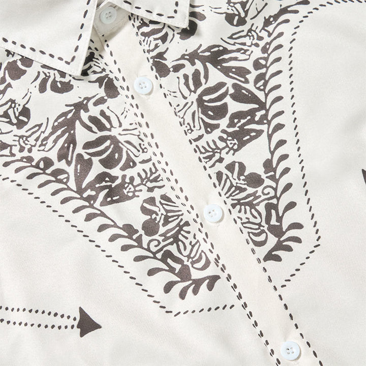 Chemise de cowboy blanche à imprimé floral rétro western - image 8