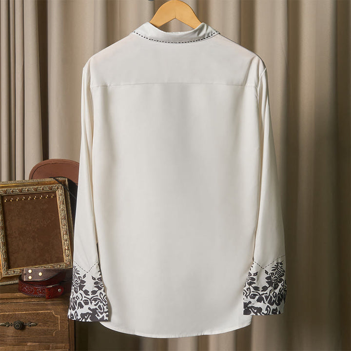 Chemise de cowboy blanche à imprimé floral rétro western - image 5