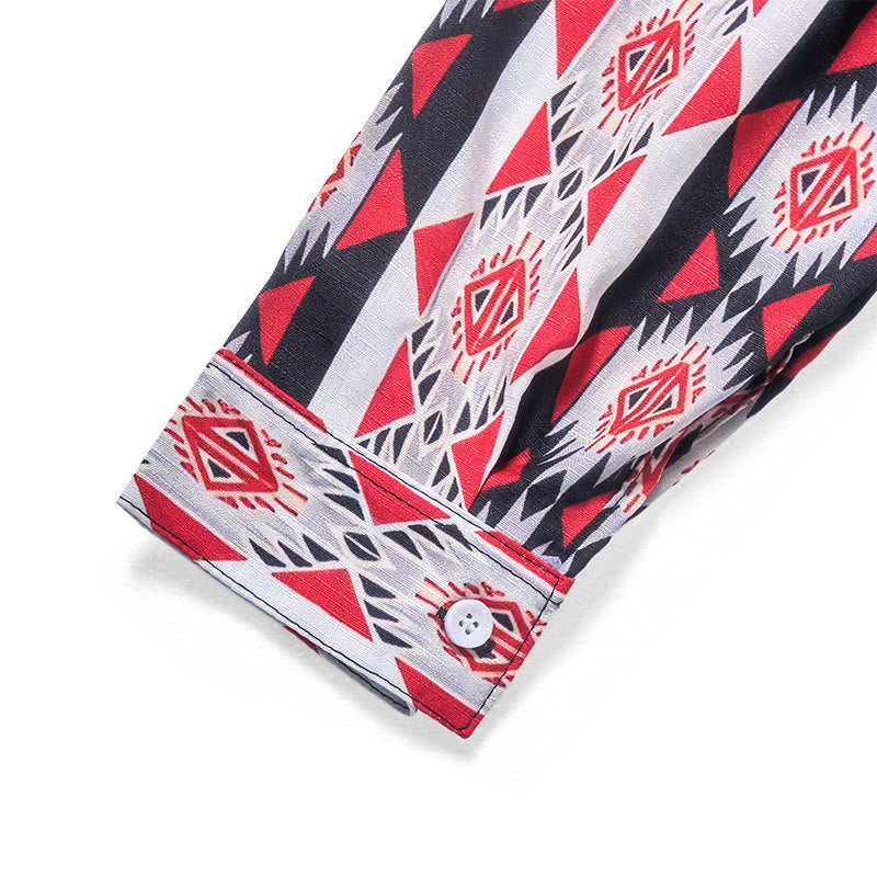 Chemise western imprimée géométrique navajo pour homme - image 9