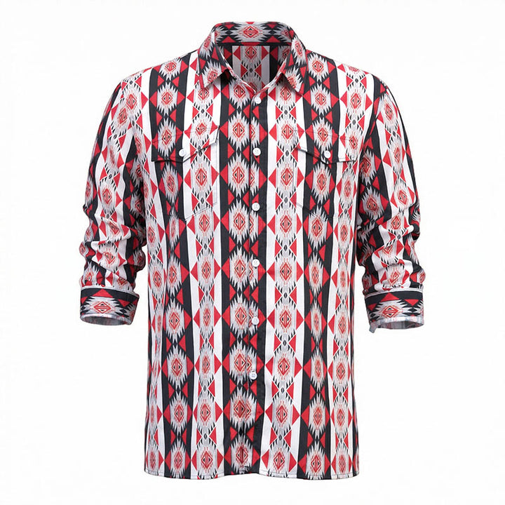 Chemise western imprimée géométrique navajo pour homme - image 2