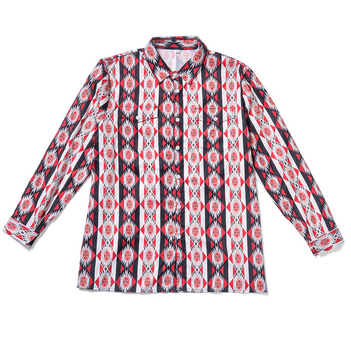 Chemise western imprimée géométrique navajo pour homme - image 4