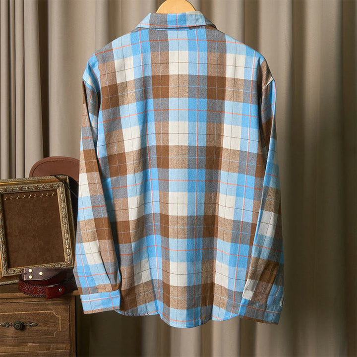 Chemise western rétro à carreaux pour homme, manches longues - image 9