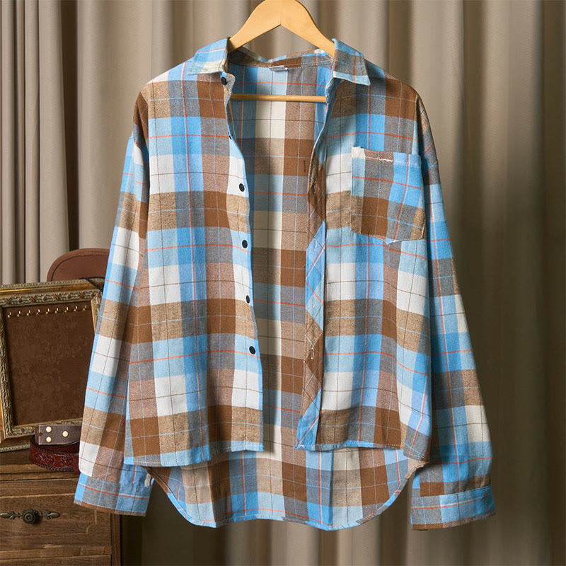 Chemise western rétro à carreaux pour homme, manches longues - image 8