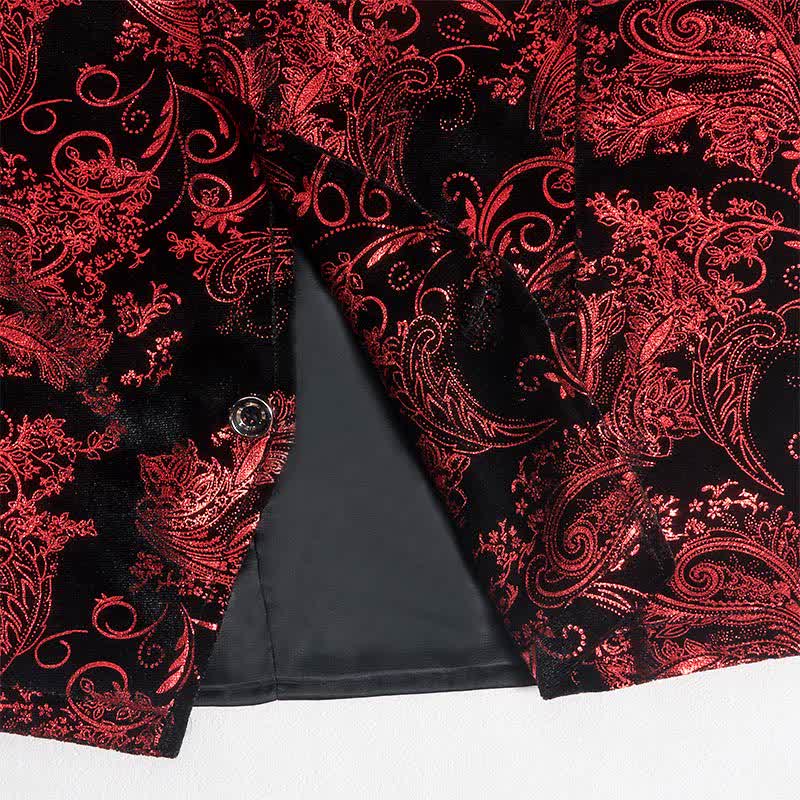 Gilet élégant pour homme, motif cachemire estampé à chaud, col en V et nœud papillon - image 6
