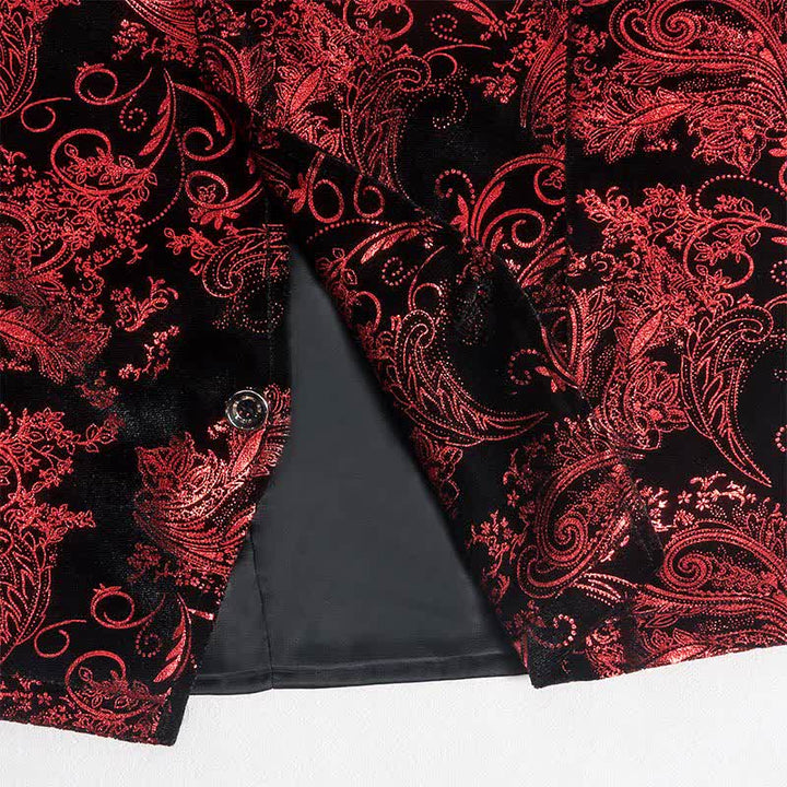 Gilet élégant pour homme, motif cachemire estampé à chaud, col en V et nœud papillon - image 6