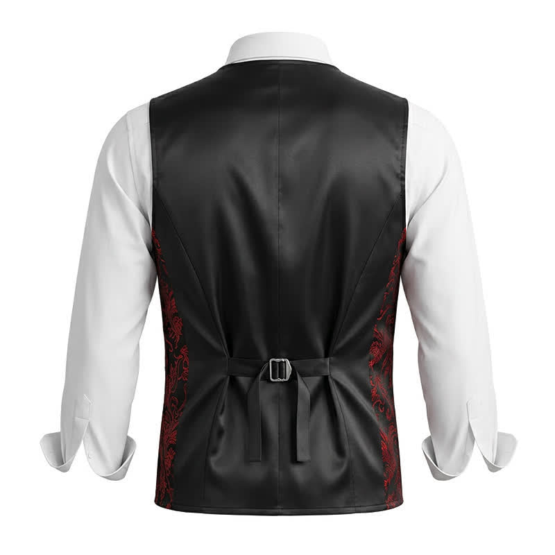 Gilet élégant pour homme, motif cachemire estampé à chaud, col en V et nœud papillon - image 5
