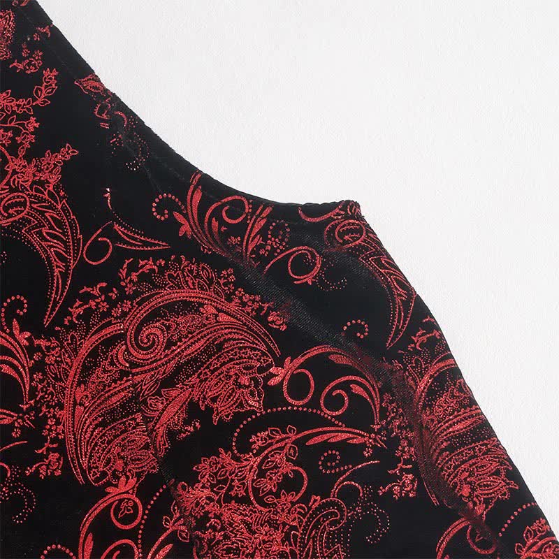 Gilet élégant pour homme, motif cachemire estampé à chaud, col en V et nœud papillon - image 8