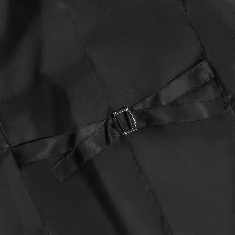 Gilet élégant pour homme, motif cachemire estampé à chaud, col en V et nœud papillon - image 9